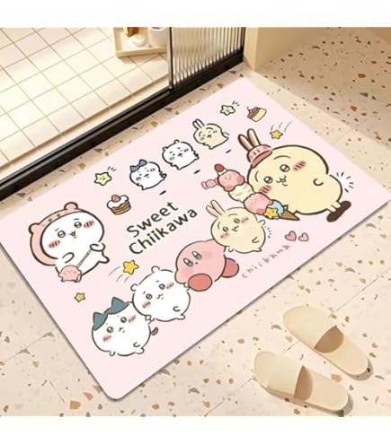 Amazon | ちいかわ バスマット 足拭きマット お風呂マット 大判 ソフト